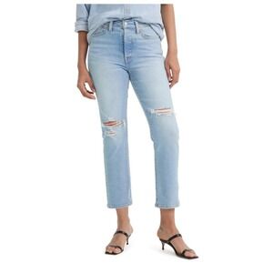 NWT Levi's Wedgie Straight High Rise Distressed Jeans Struck By Lightening 31x28